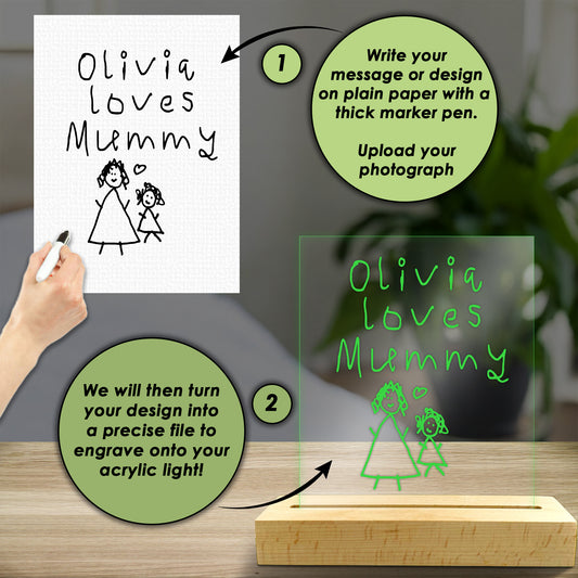 Personalised Mother's Day Acrylic Light - Colour