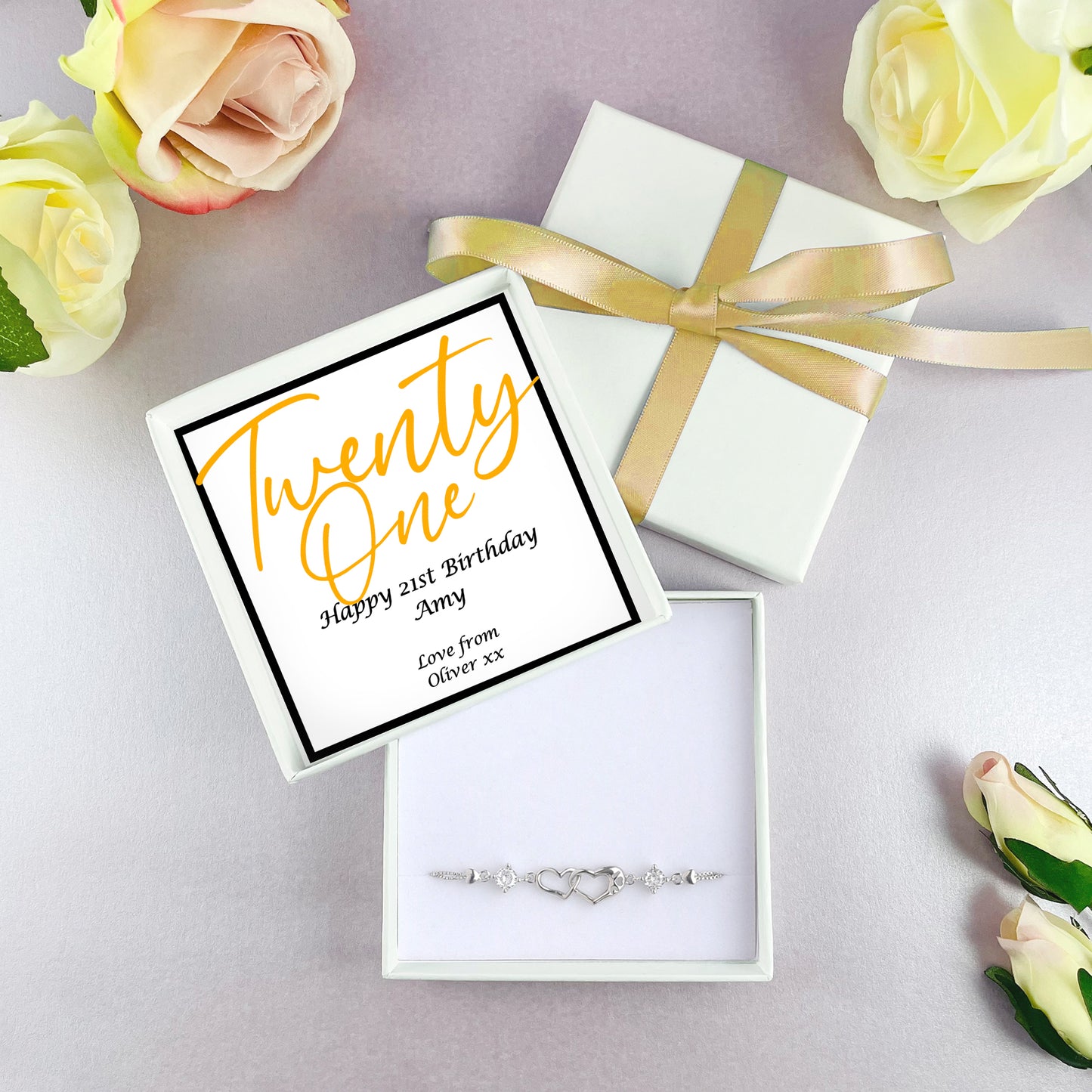 Personalised Birthday Bracelet Box 16th, 18th, 21st, 30th, 40th, 50th