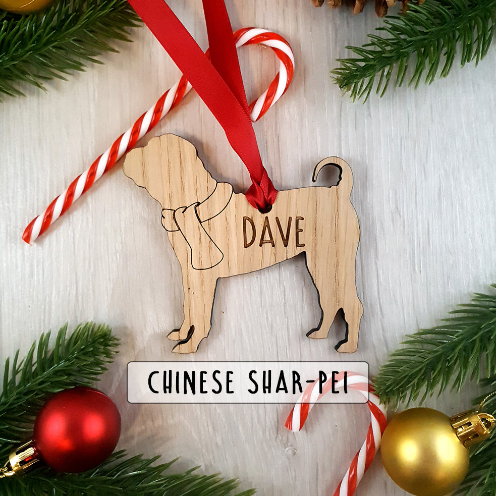 Personalised Dog Christmas Tree Decoration - Over 80+ Breeds!