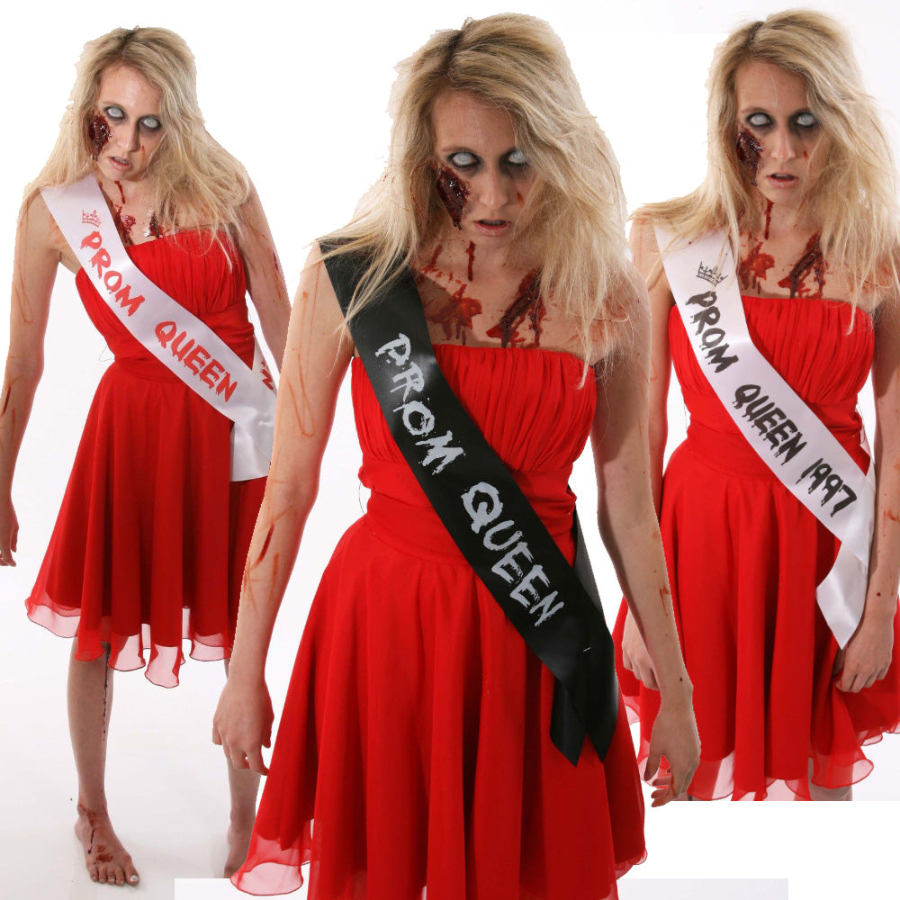 prom queen halloween dress NEW SCARY HALLOWEEN FANCY DRESS COSTUME OUTFIT ZOMBIE PROM QUEEN SASH – My Pretty Little Gifts