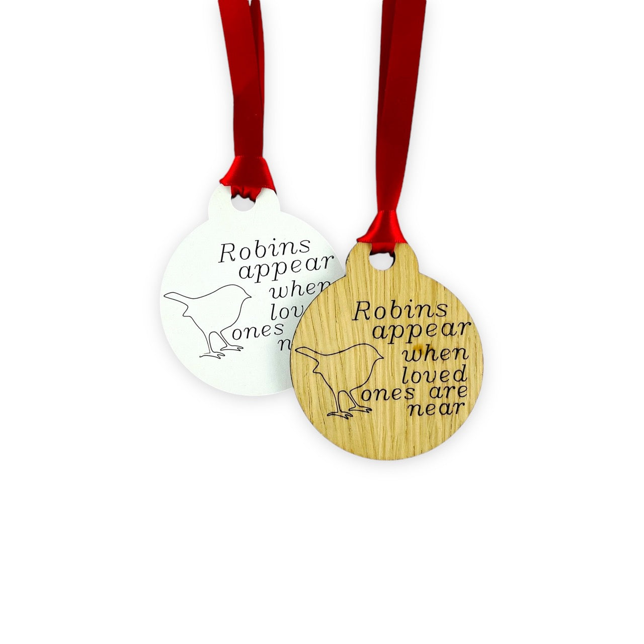Robin's Appear When Loved Ones are Near - Wooden Bauble