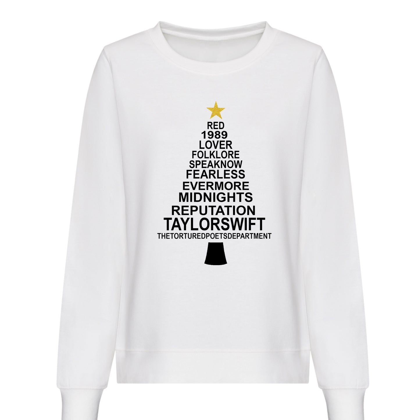 Taylor Inspired Christmas Jumper - Music Album Lyrics - White Jumper