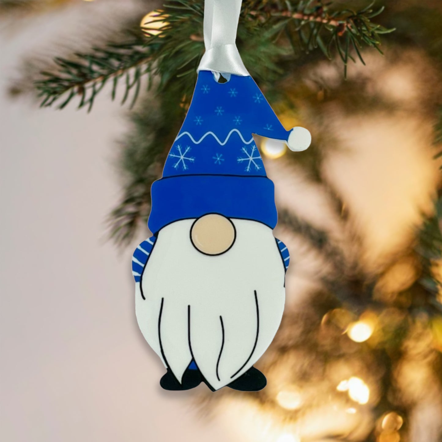 Personalised Christmas Acrylic Gonk Bauble - Choose from four colours - Add any name!