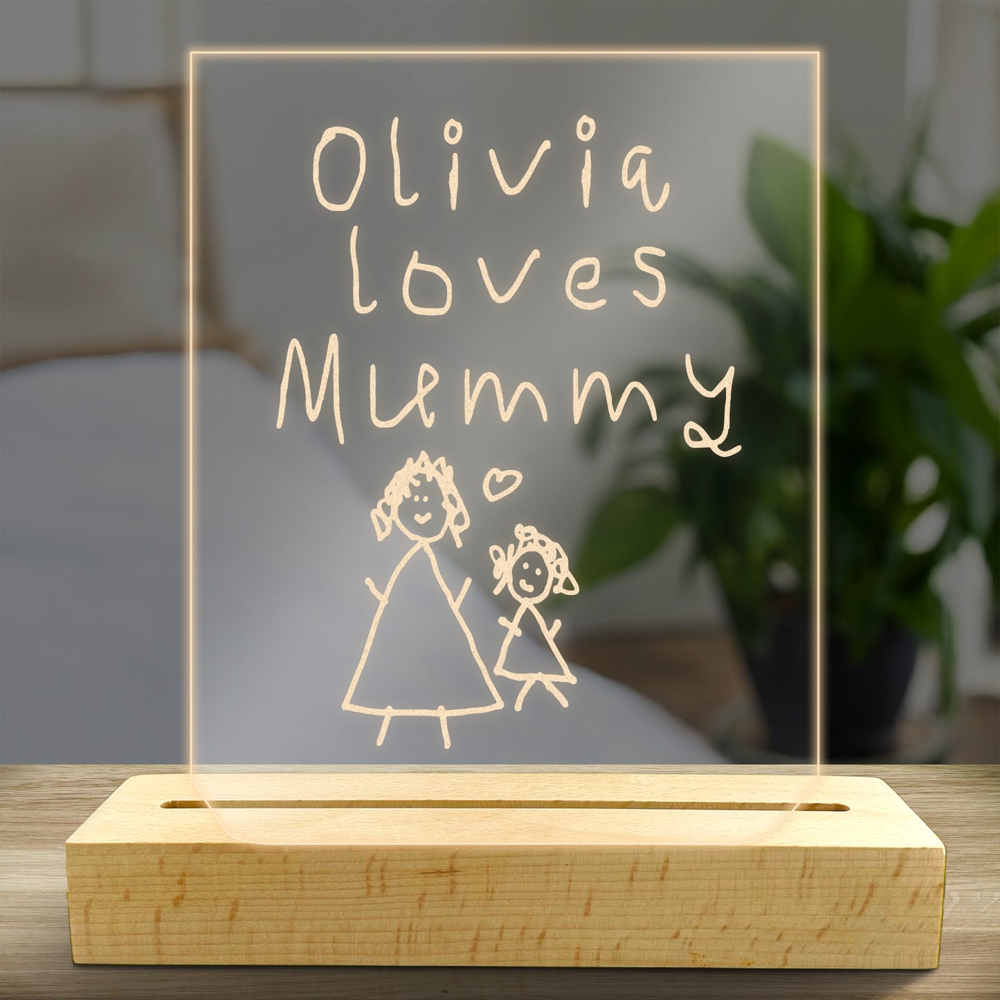 Personalised Mother's Day Acrylic Light - Warm White
