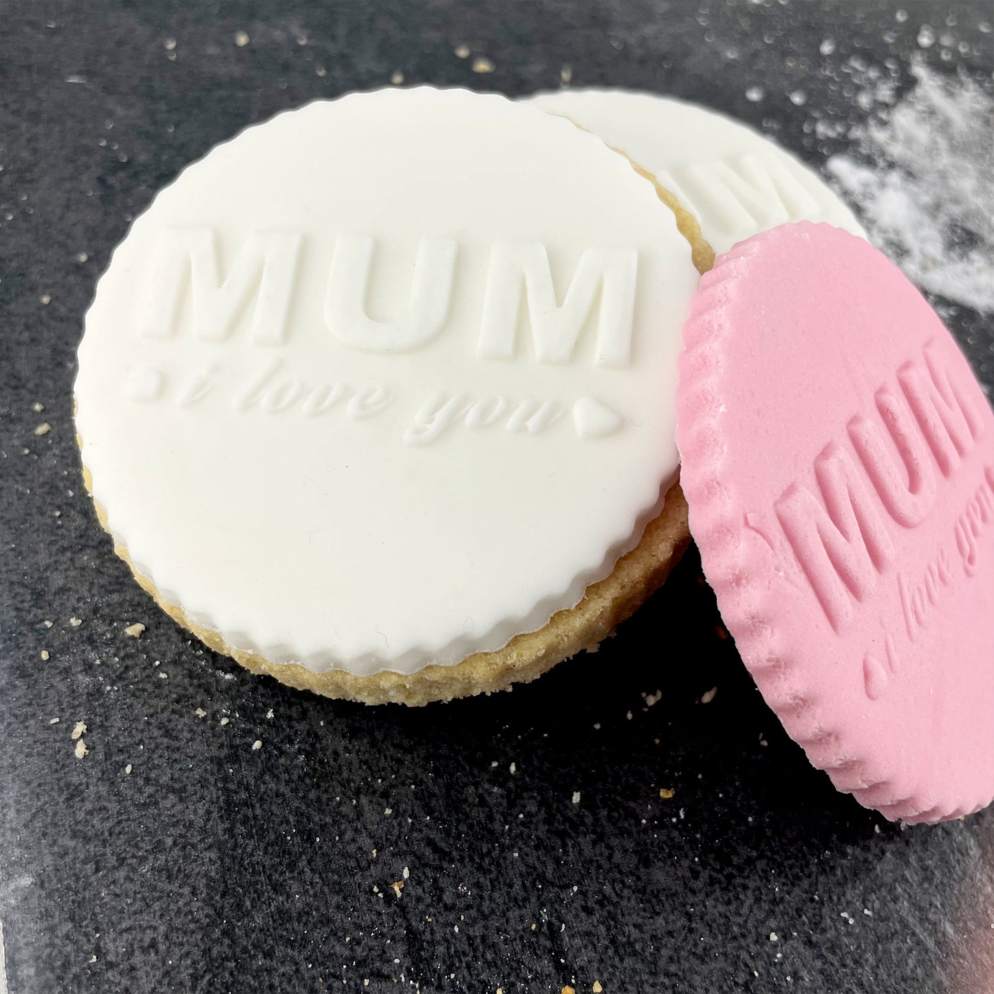 Mum I Love You Icing Stamp Embosser Fondant Happy Mother's Day Stamp for Biscuits, Cookies, Cupcake Topper Decorations Stencil for Mum