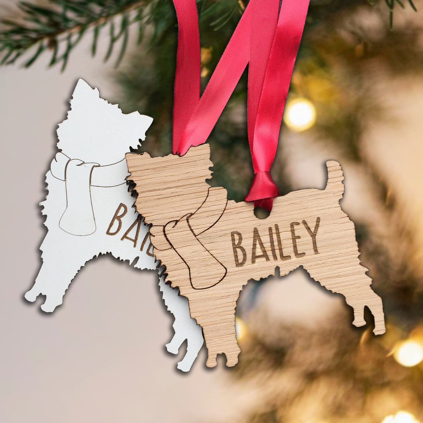 Personalised Dog Christmas Tree Decoration: Affenpinscher