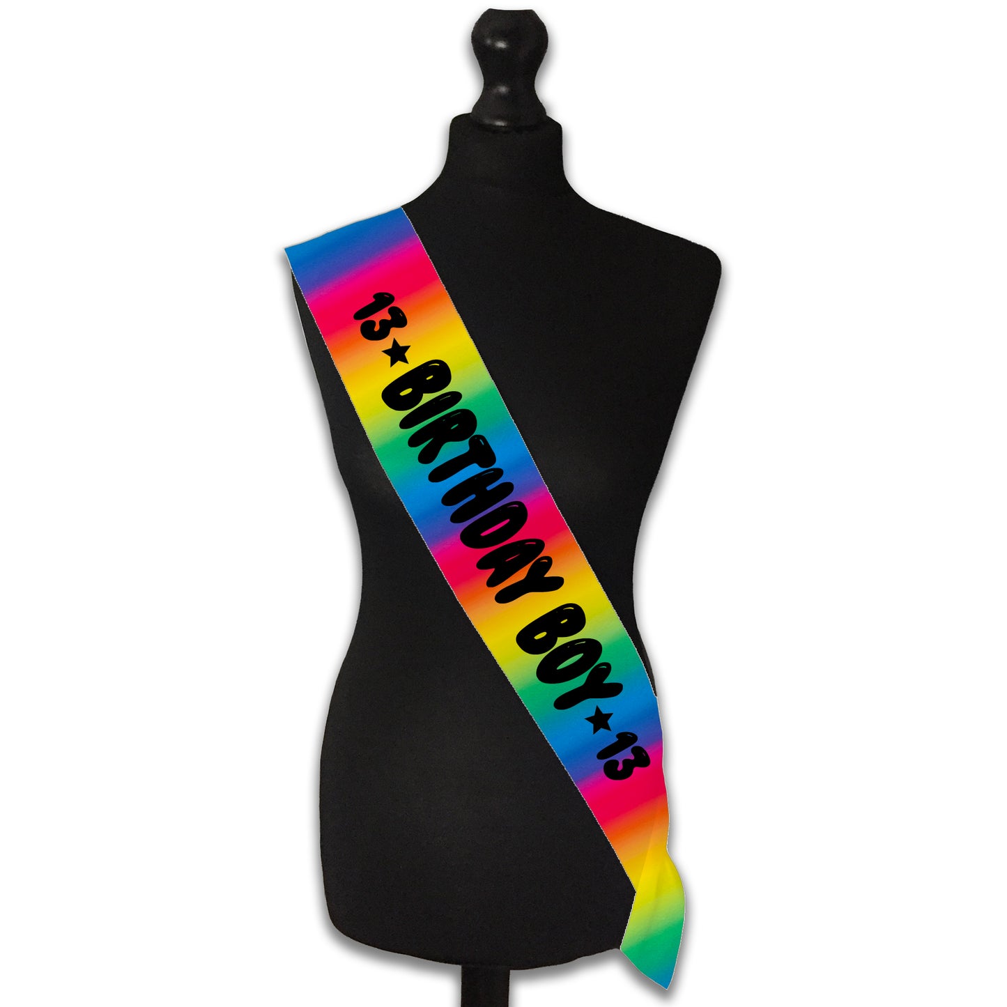 Birthday Boy 13 - 13th Birthday Sash - 13th Birthday Party - Happy Thirteenth Birthday - Teenager Today - Choose from many colours