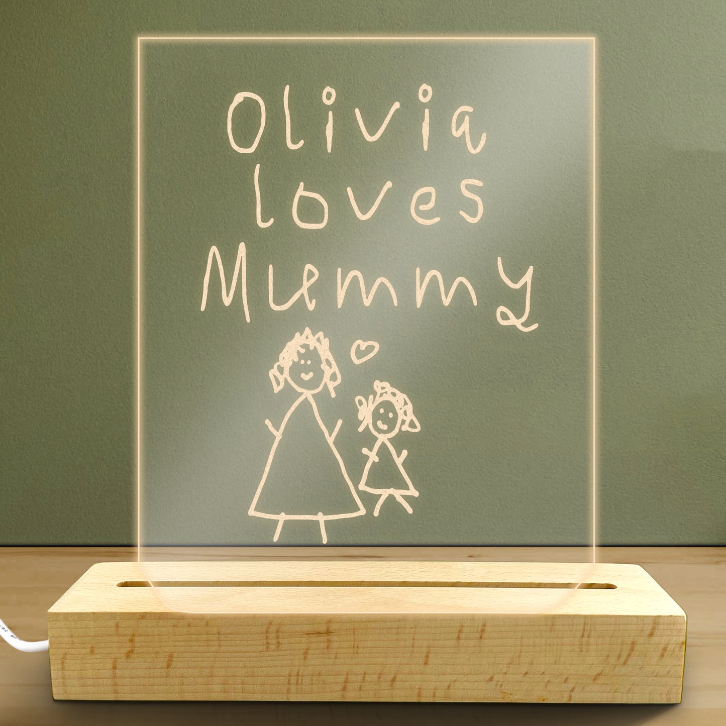 Personalised Mother's Day Acrylic Light - Warm White