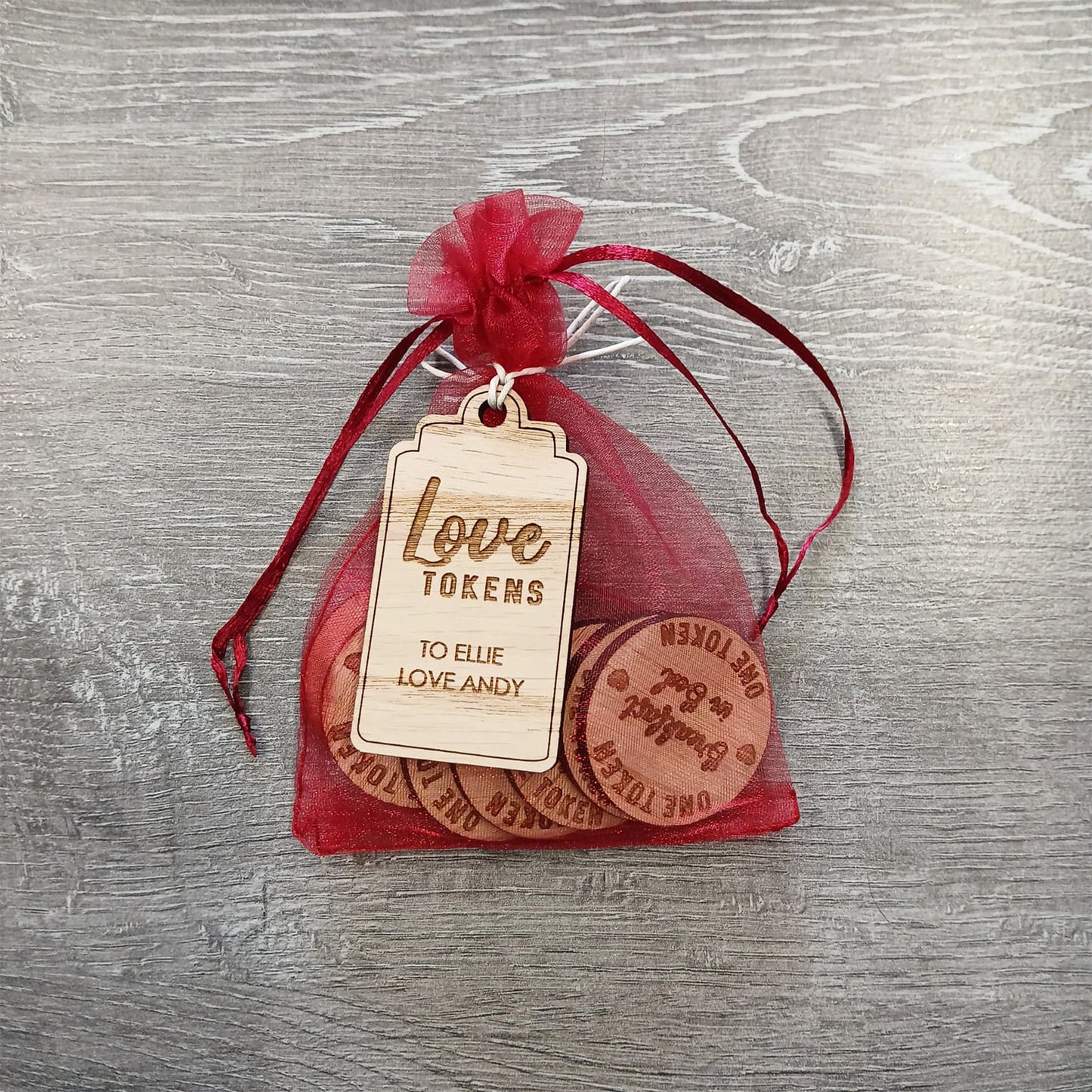 Personalised Love Tokens for Valentine's Day Gift - Romantic Tokens for Couples Birthday