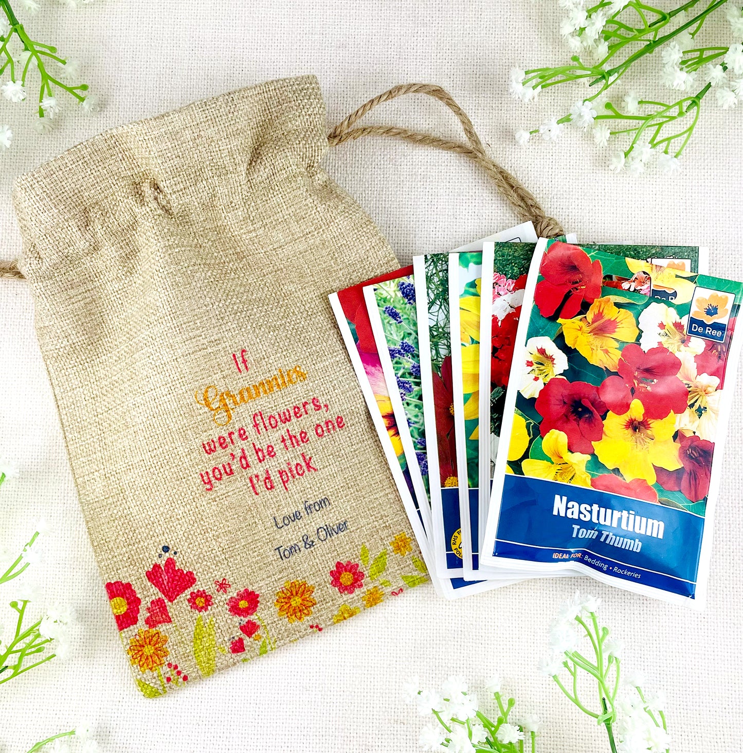 Personalised Flower Seed Bag - If Grannies were Flowers You'd be The one I'd Pick - Gardening Gift