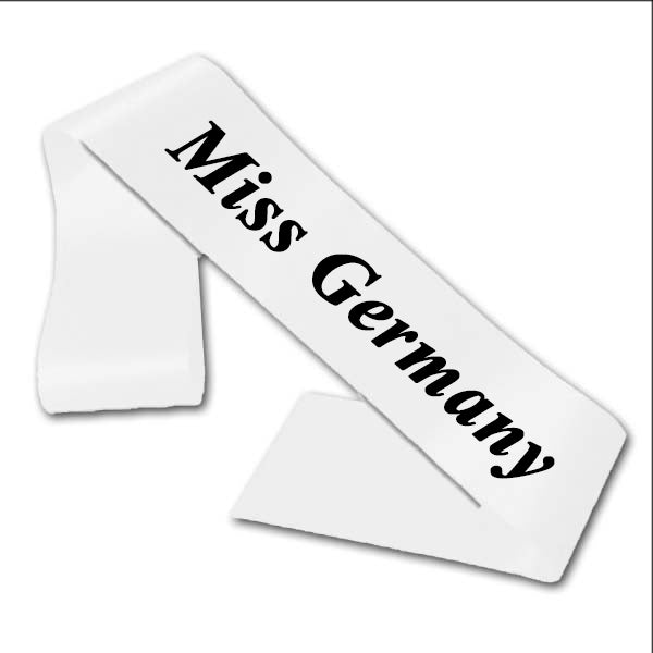 MISS PAGEANT BEAUTY CUSTOM MADE FANCY DRESS REWARD SASHES WHITE