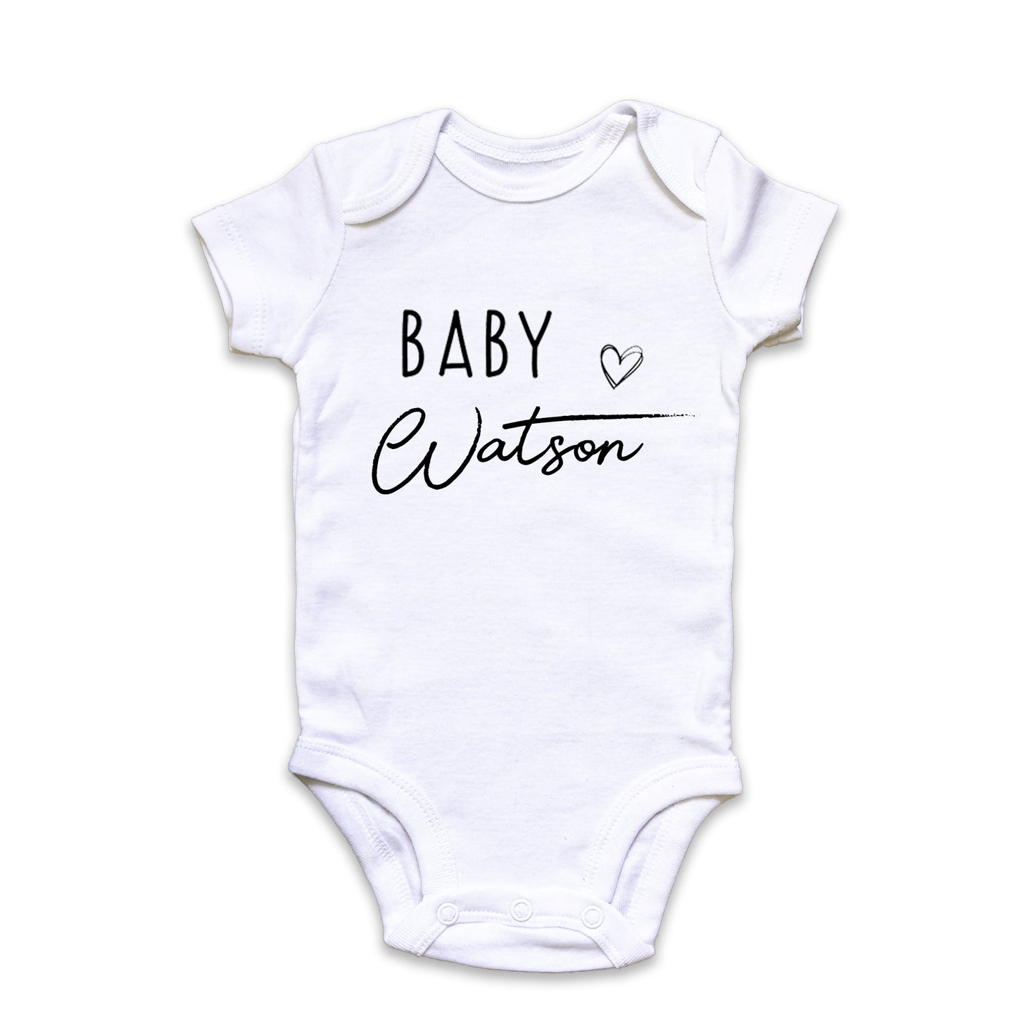 Personalised Baby Surname Announcement Baby Grow Vest Add any Name First Outfit - Baby Shower - New Baby