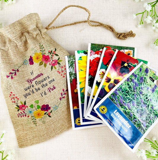 Granny Gift Flower Seed Bag - If Grannies were Flowers You'd be The one I'd Pick - Gardening Gift