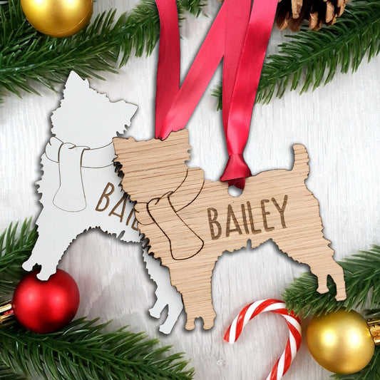 Personalised Dog Christmas Tree Decoration: Affenpinscher