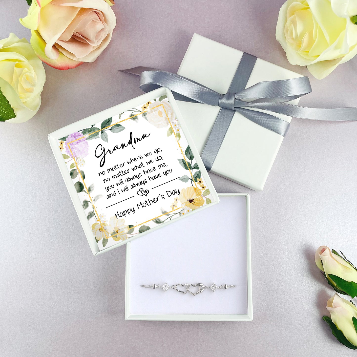 Grandma Jewellery Set No Matter Where We Go - Bracelet & Necklace
