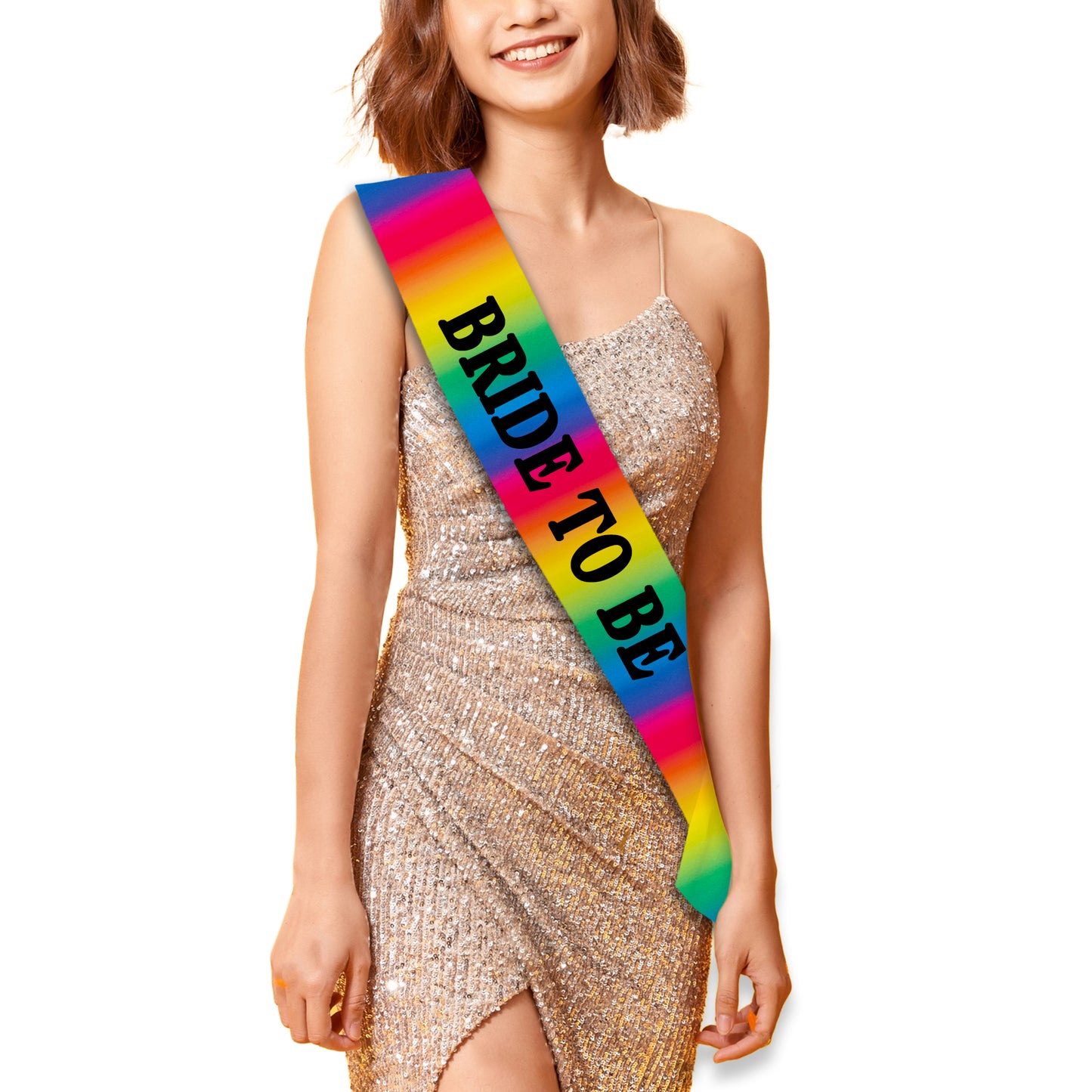 Rainbow Bride to Be Sash - LGBTQ+ Wedding Sash - Pride Wedding Accessories - Hen Do Sash