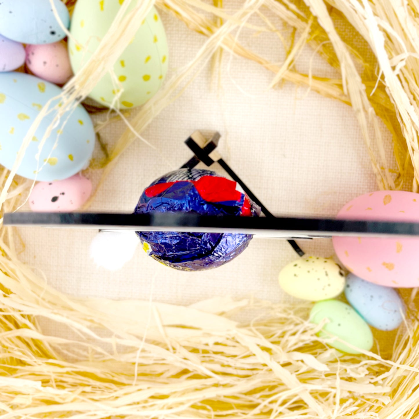 Personalised Easter Bunny White Wood Egg Holder with Easter Egg Display Stand