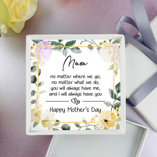 Mum Jewellery Set No Matter Where We Go - Bracelet & Necklace