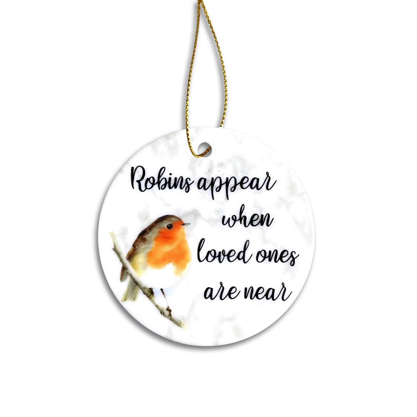 Robin's Appear When Loved One's are Near - Ceramic Christmas Bauble