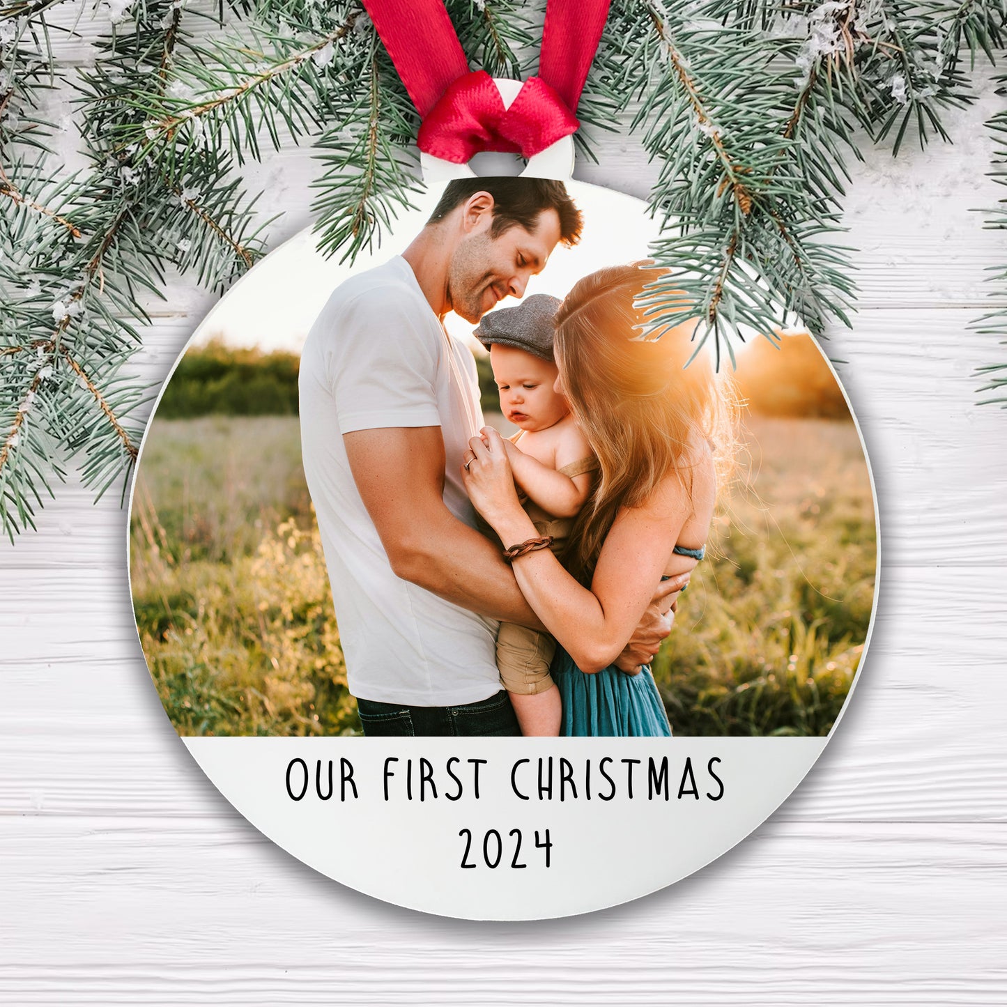 Personalised Our First Christmas Bauble - Acrylic Photo