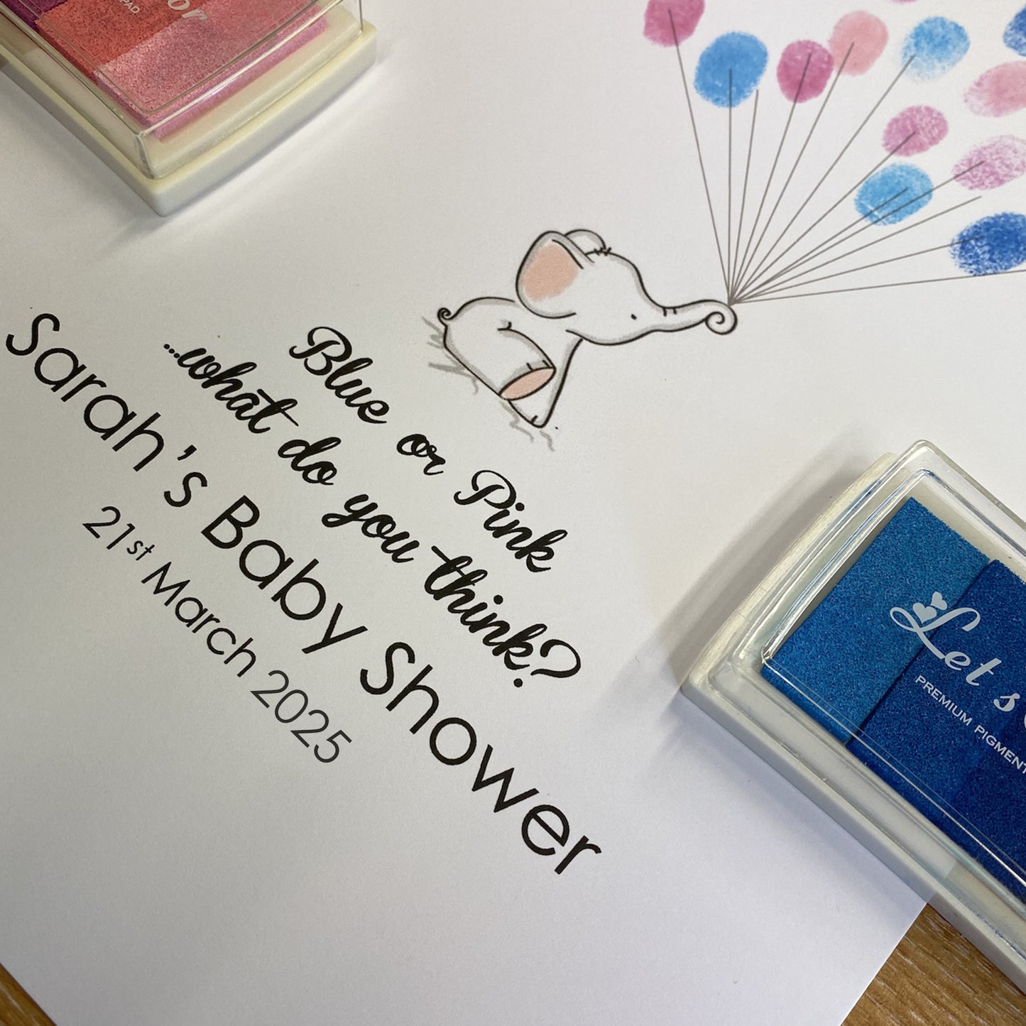Personalised Blue or Pink What Do You Think? Fingerprint Tree