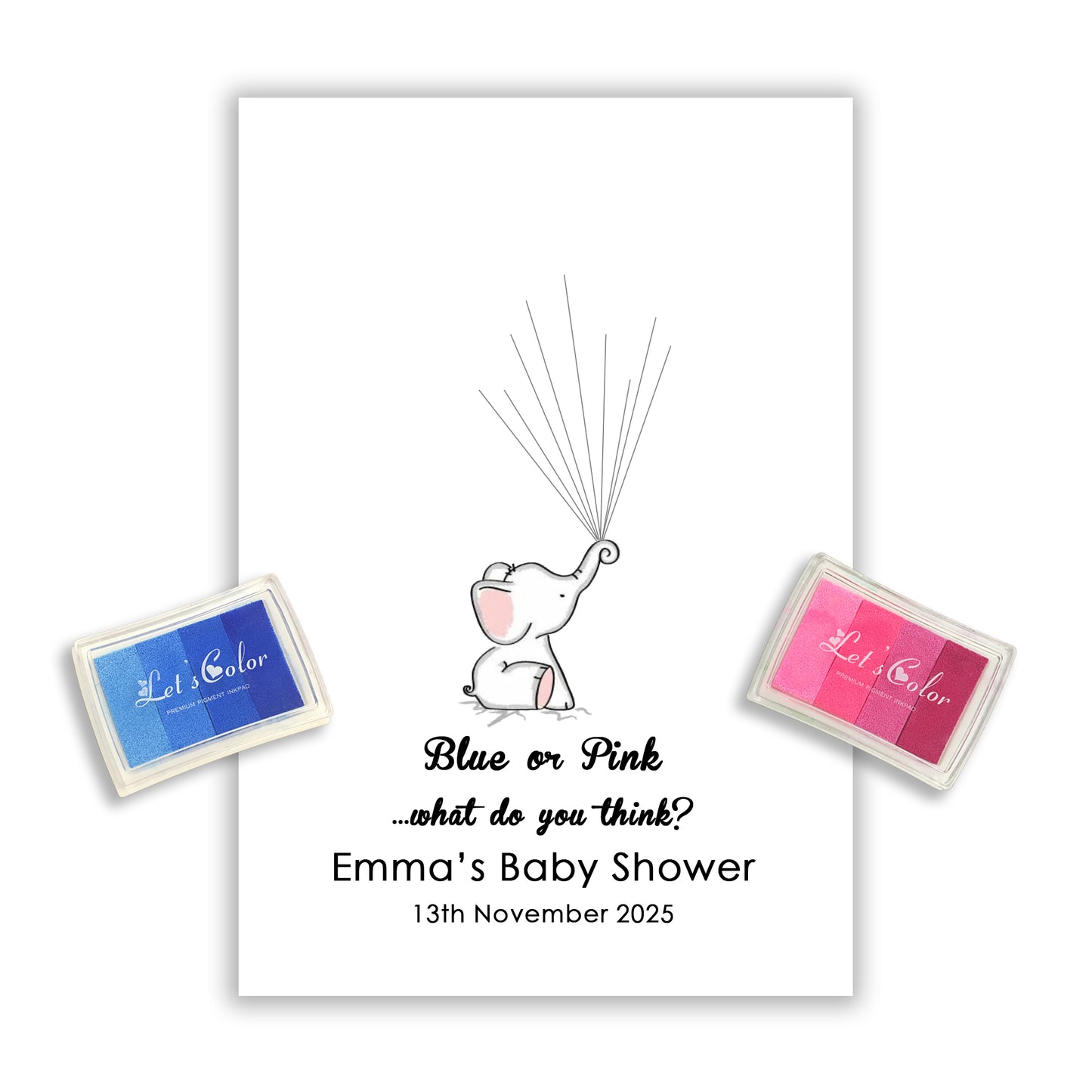 Personalised Blue or Pink What Do You Think? Fingerprint Tree