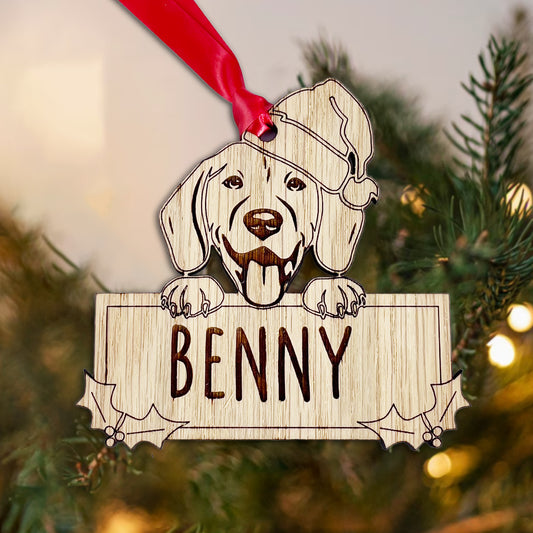 Personalised Beagle Dog Bauble - Peeking Design
