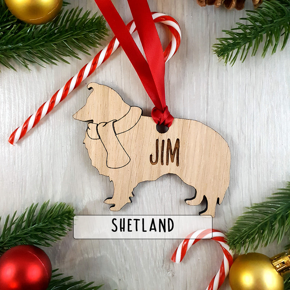 Personalised Dog Christmas Tree Decoration - Over 80+ Breeds!