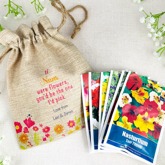 Personalised Flower Seed Bag - If Nans were Flowers You'd be The one I'd Pick - Gardening Gift