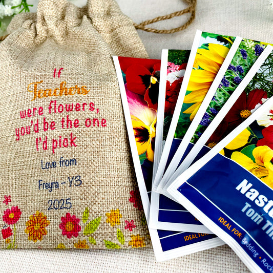 Personalised Flower Seed Bag - If Teachers were Flowers You'd be The one I'd Pick - Gardening Gift
