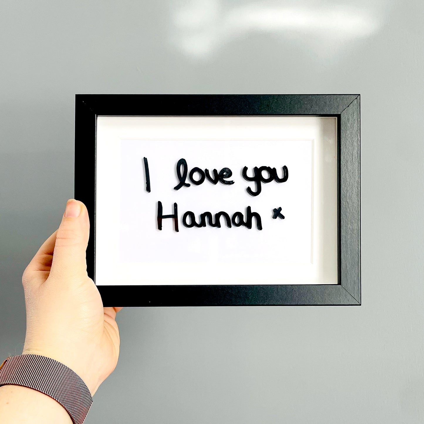 Personalised Handwritten Note Framed Wall Art, Black Box Frame - For her, For Him