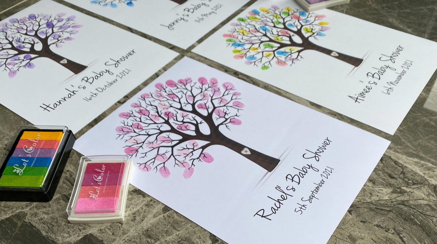 Personalised Baby Shower Fingerprint Tree Guestbook