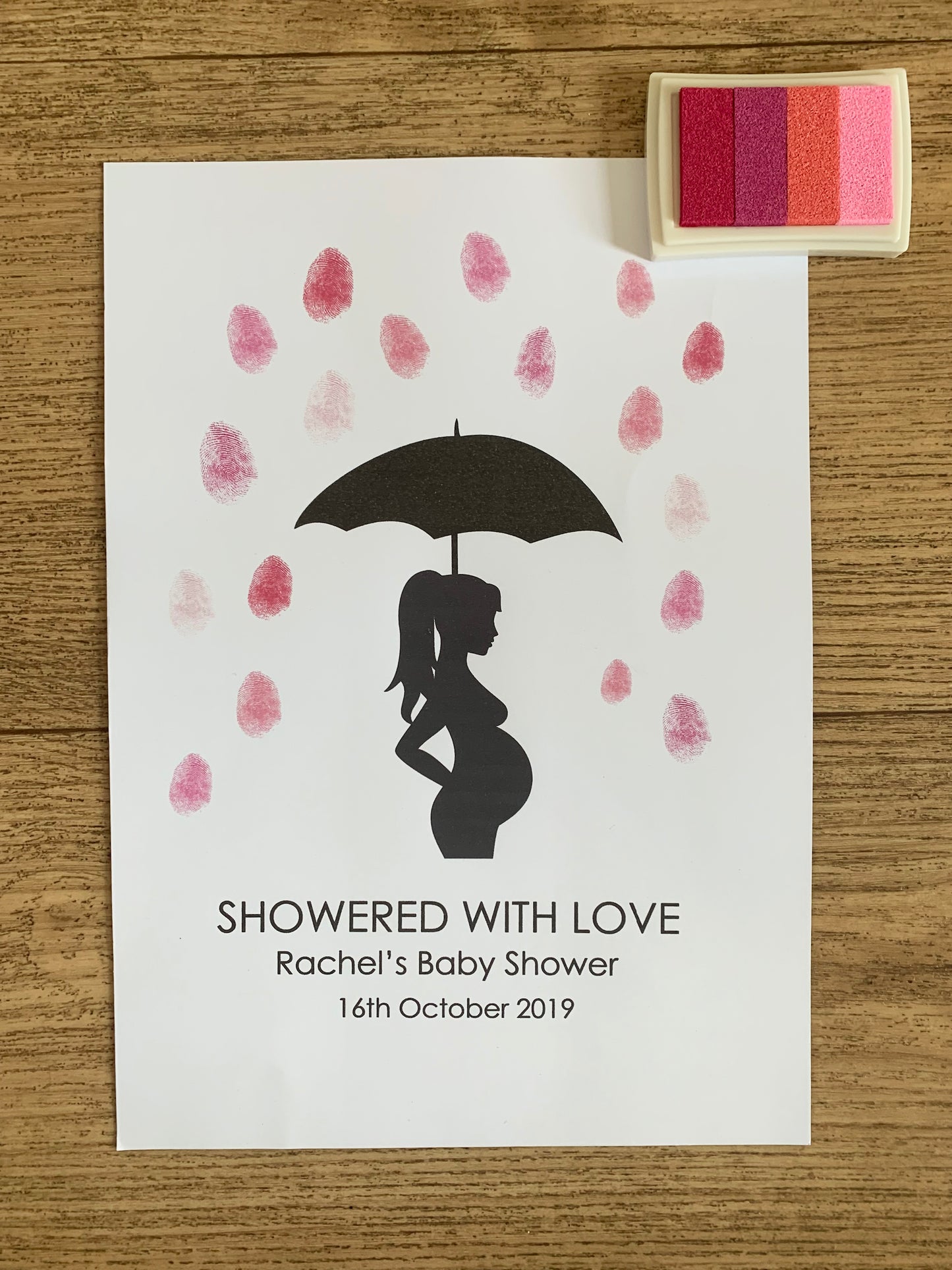 Showered with Love Finger Print Baby Shower Tree