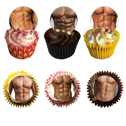 Male Torso Cupcake Toppers