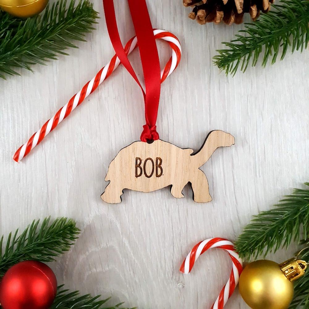 Personalised Tortoise Christmas Tree Decoration