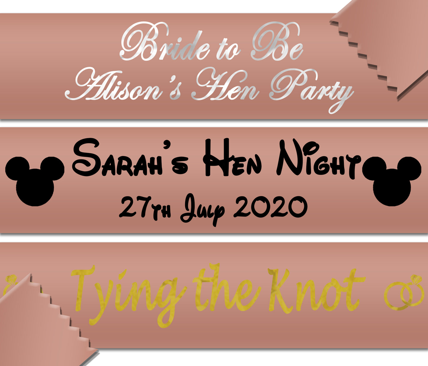 Personalised Banner - 80cm - Rose Gold (Dark)