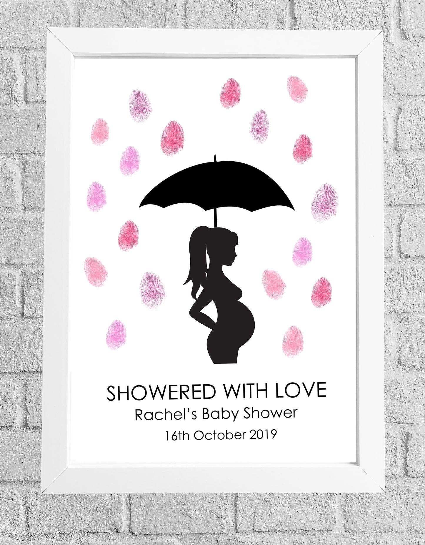 Showered with Love Finger Print Baby Shower Tree
