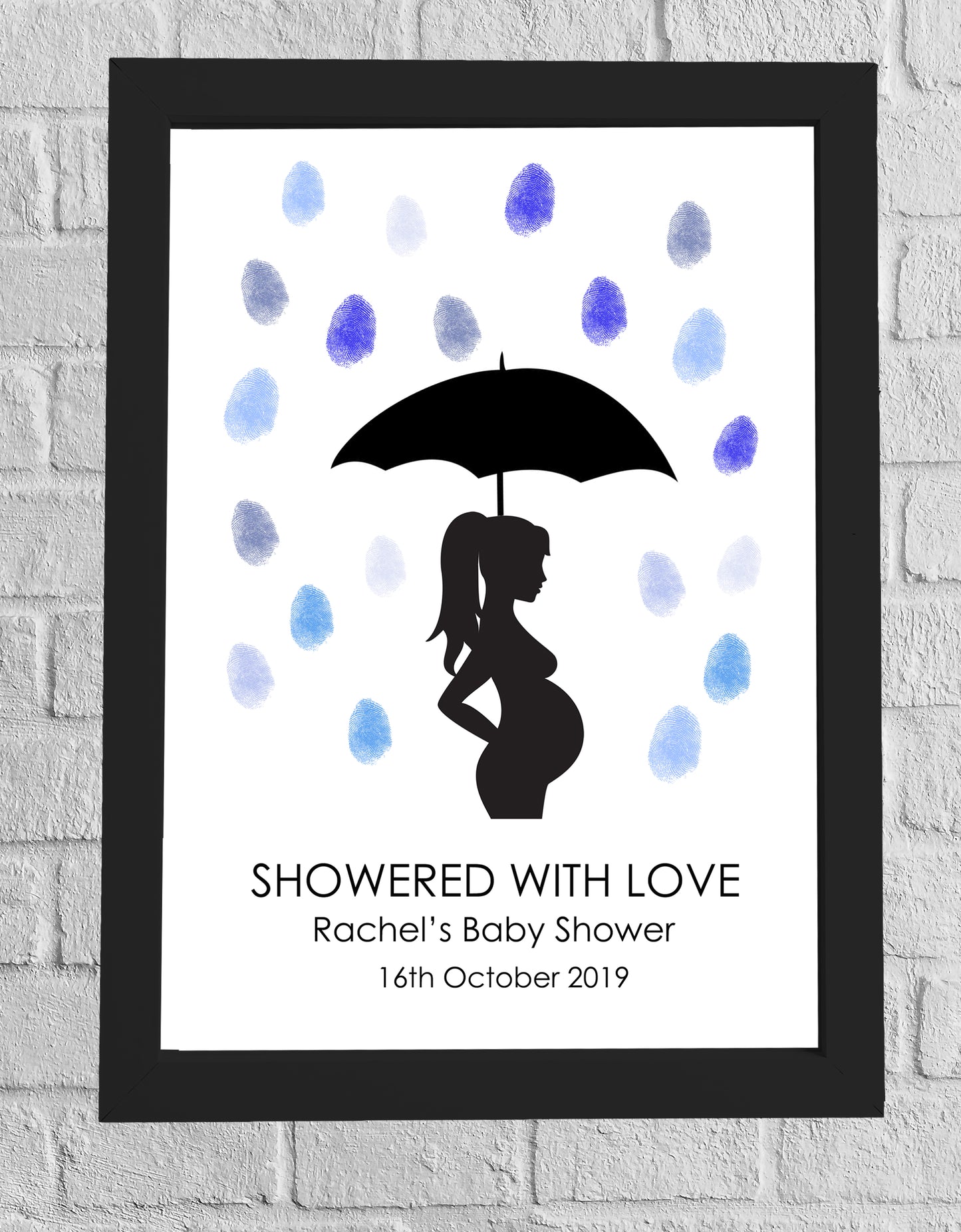 Showered with Love Finger Print Baby Shower Tree
