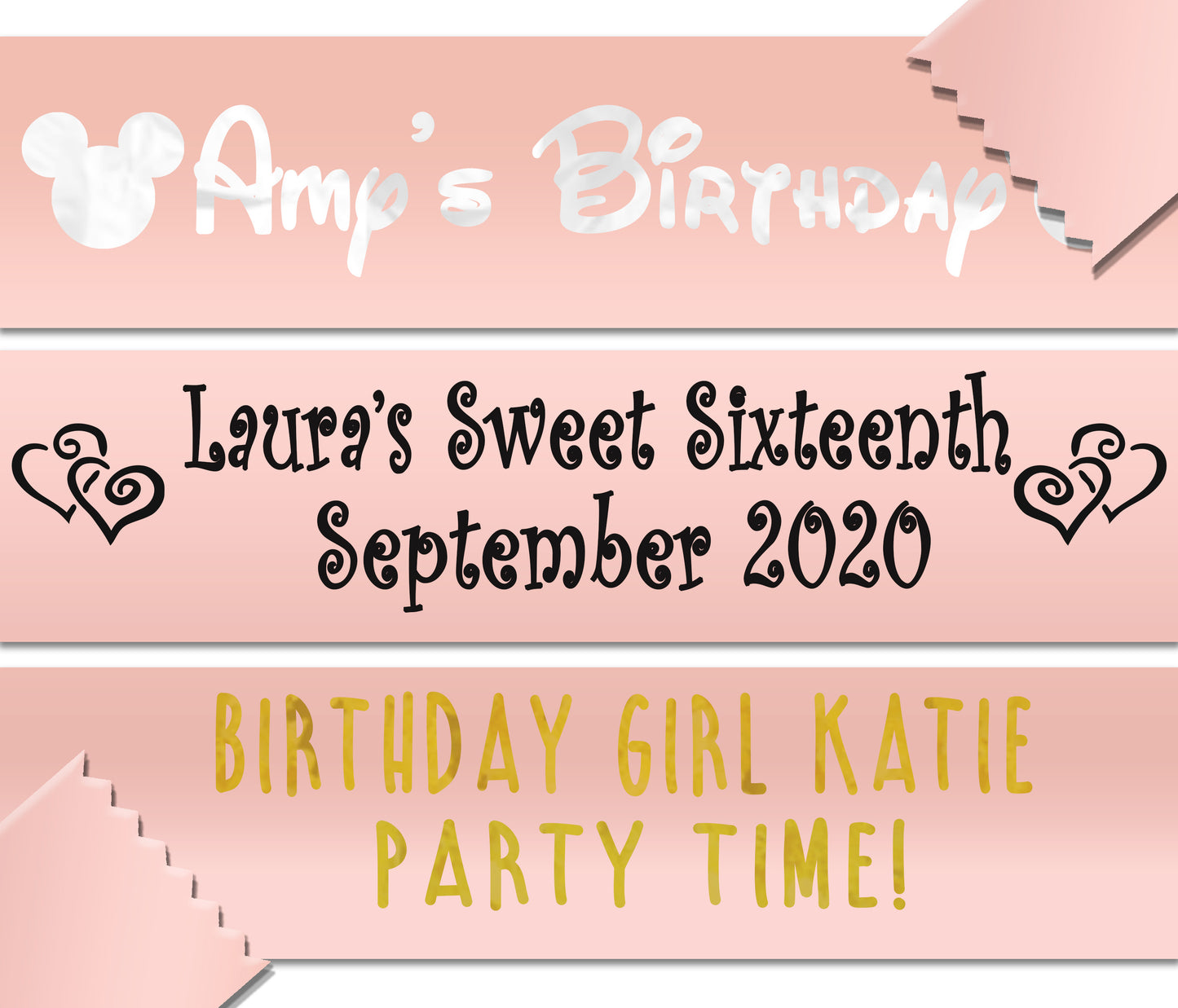 Personalised Banner - 80cm - Rose Gold (Light)