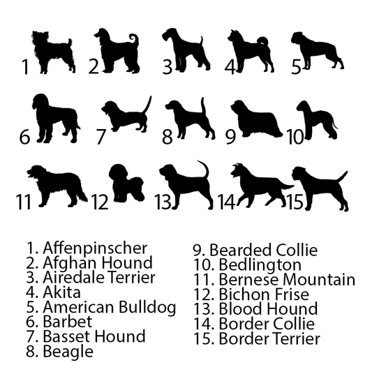 Personalised Dog Breed Keyring - Name