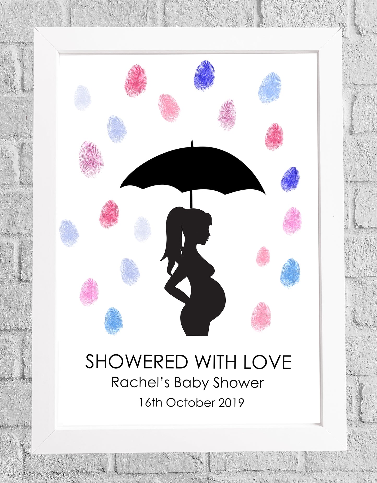 Showered with Love Finger Print Baby Shower Tree