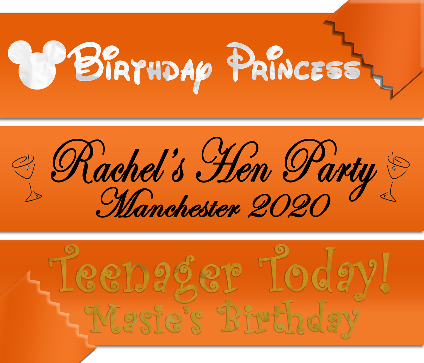 Personalised Banner - 80cm - Orange