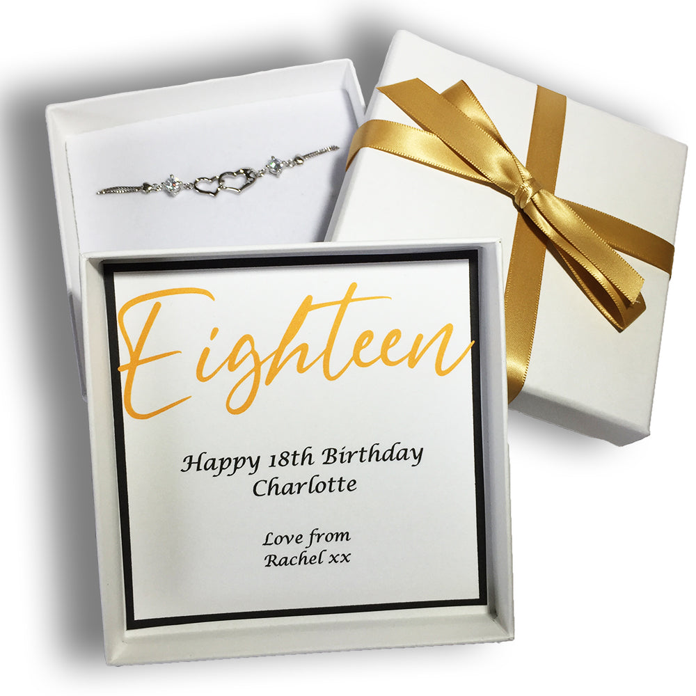 Personalised Birthday Bracelet Box 16th, 18th, 21st, 30th, 40th, 50th