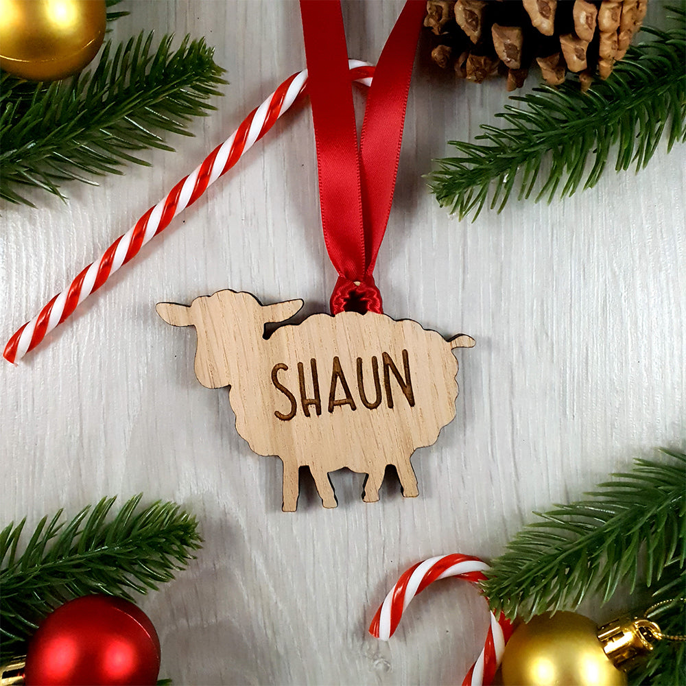 Personalised Sheep Christmas Tree Decoration