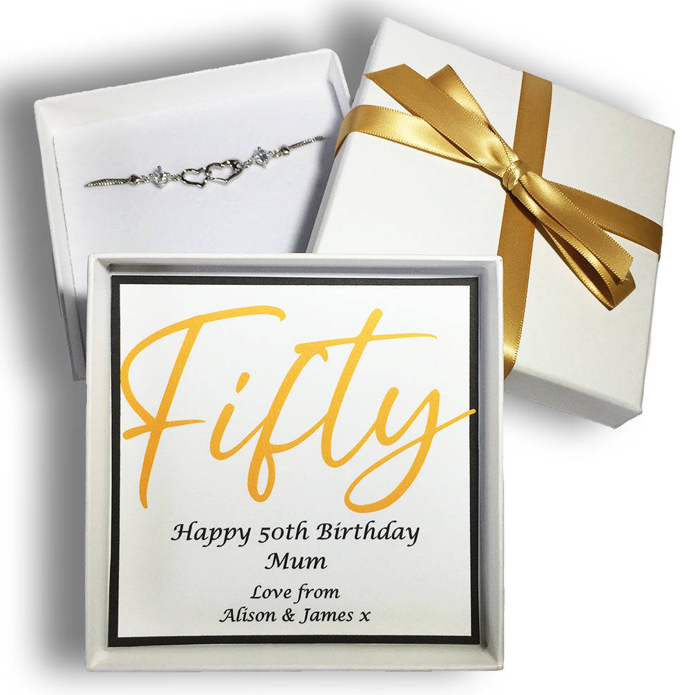 Personalised Birthday Bracelet Box 16th, 18th, 21st, 30th, 40th, 50th