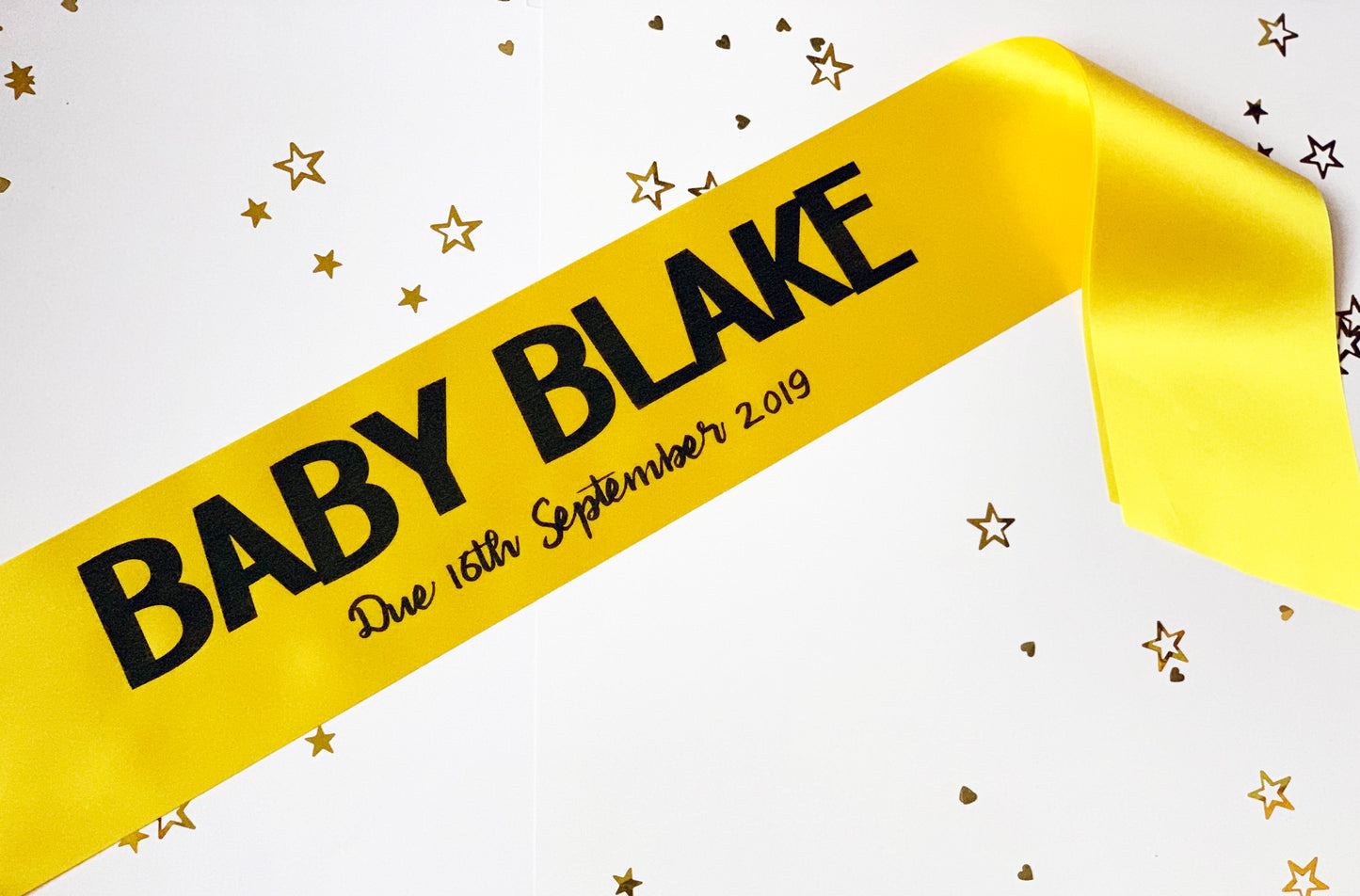 Baby Name Due Date Personalised Baby Shower Sash