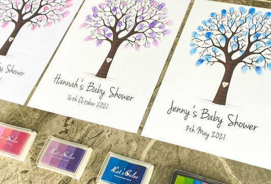 Personalised Baby Shower Fingerprint Tree Guestbook