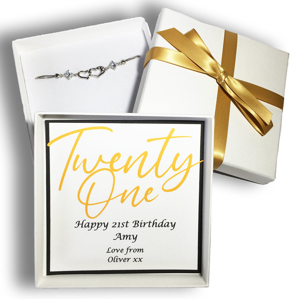 Personalised Birthday Bracelet Box 16th, 18th, 21st, 30th, 40th, 50th