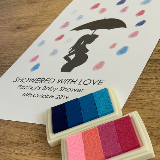 Showered with Love Finger Print Baby Shower Tree