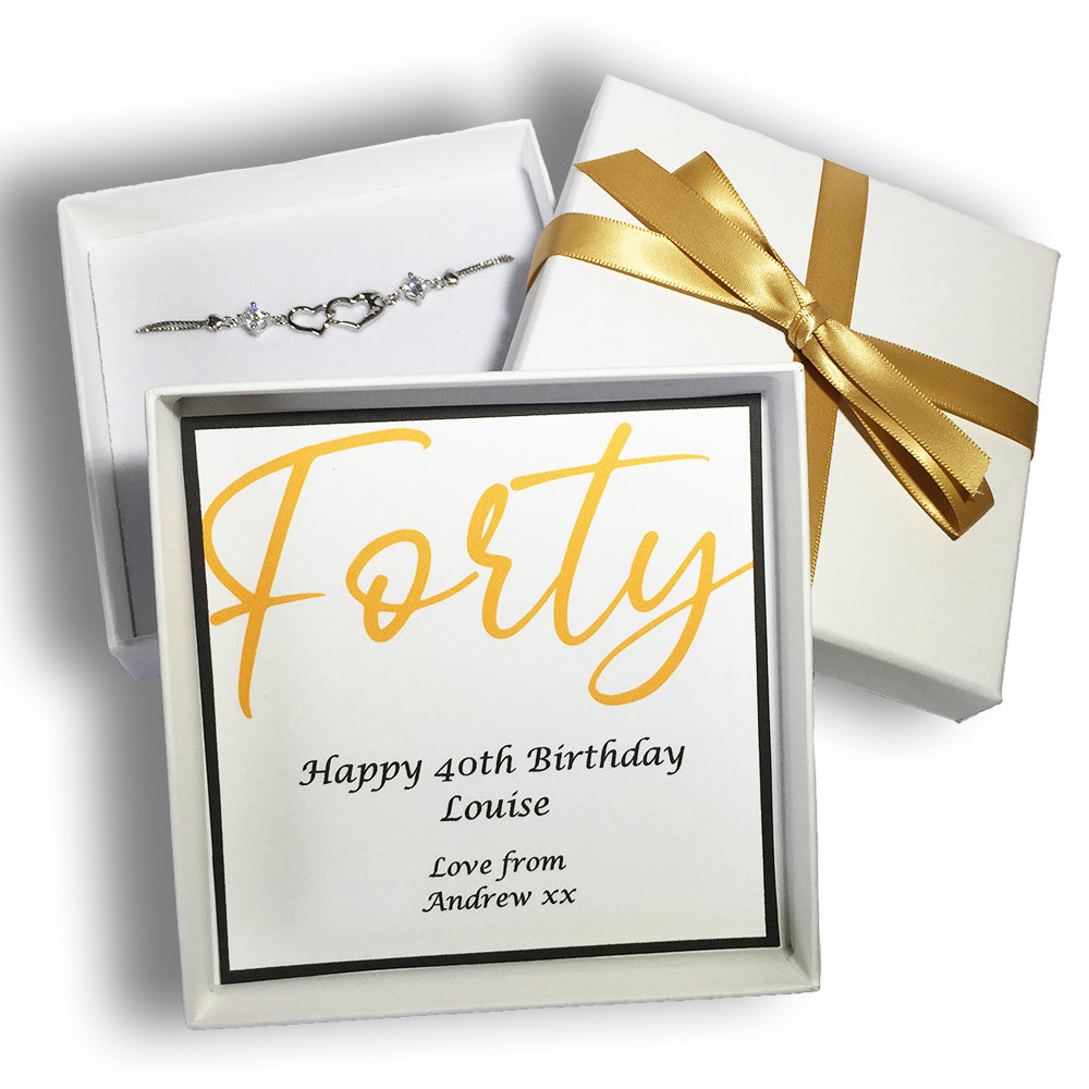 Personalised Birthday Bracelet Box 16th, 18th, 21st, 30th, 40th, 50th